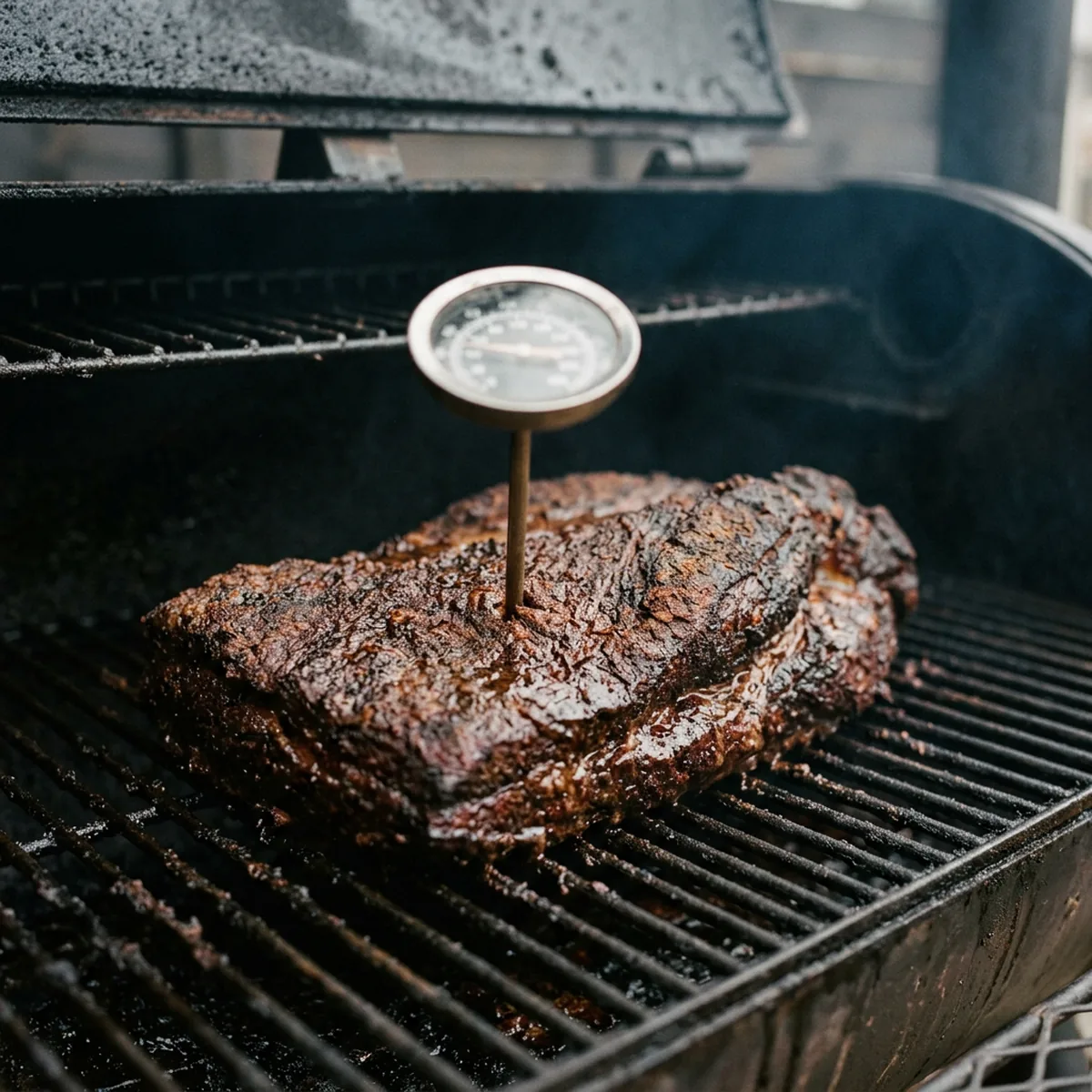 August Rauch – Grillthermometer im Fleisch auf dem Smoker